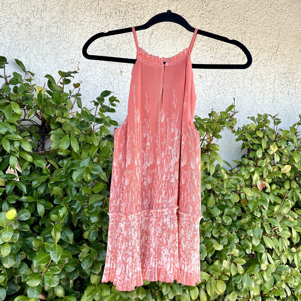 Joie Jeneca Pleated Ruffle High Neck Tank Top Baci Coral Size Small fits M NWOT - Picture 6 of 8